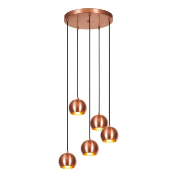 Lustr na lanku SIVANI 5xE27/40W/230V měděná
