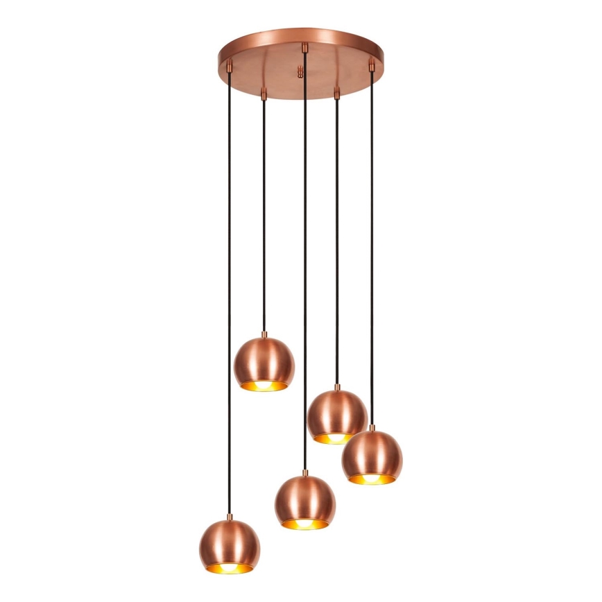 Lustr na lanku SIVANI 5xE27/40W/230V měděná