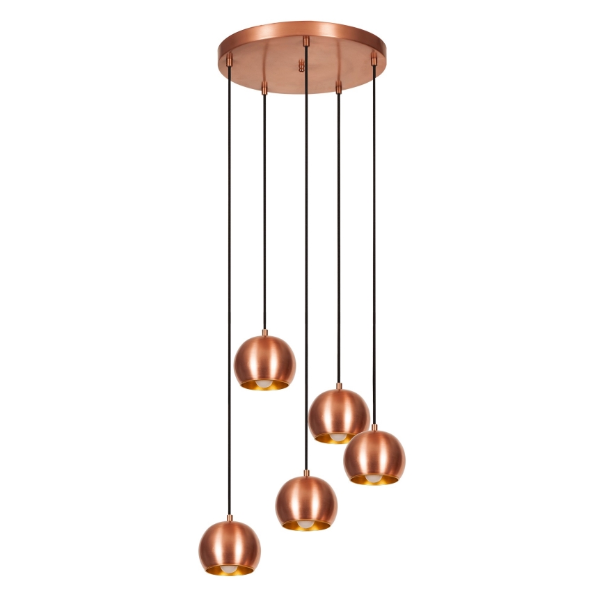 Lustr na lanku SIVANI 5xE27/40W/230V měděná