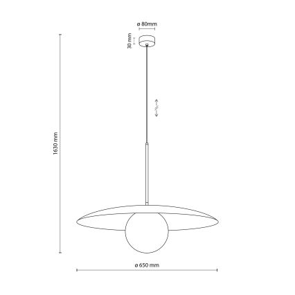 Lustr na lanku SLATE 1xE27/15W/230V pr. 65 cm béžová