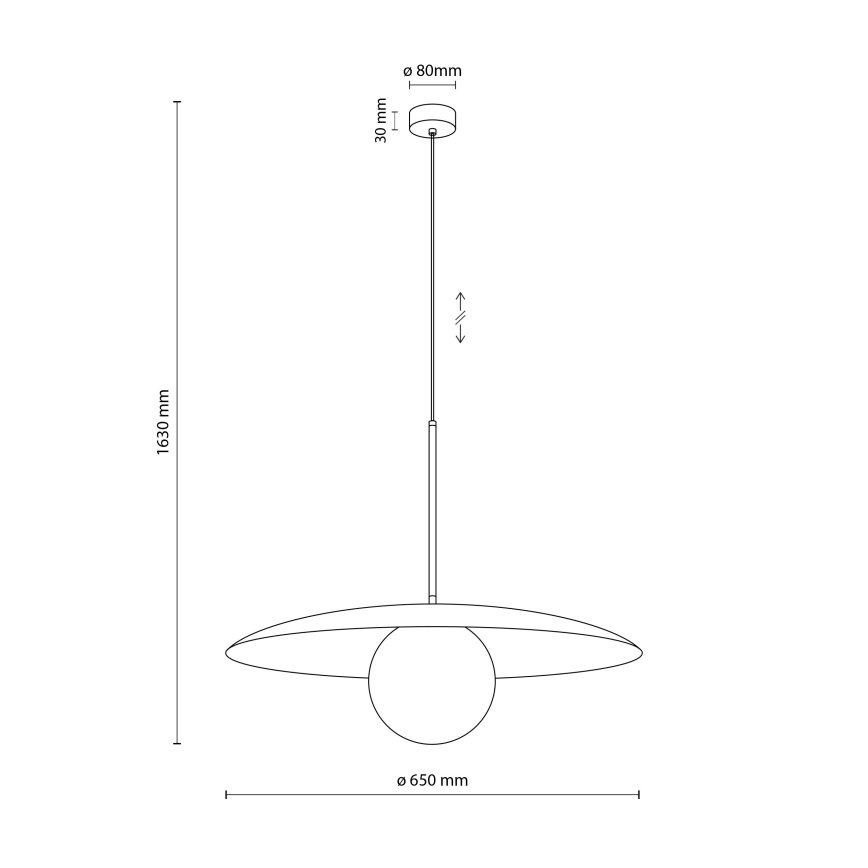 Lustr na lanku SLATE 1xE27/15W/230V pr. 65 cm béžová
