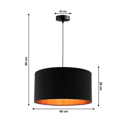 Lustr na lanku SOFIA 1xE27/60W/230V černá