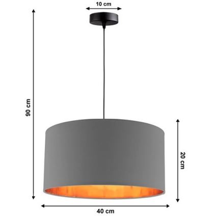 Lustr na lanku SOFIA 1xE27/60W/230V šedá