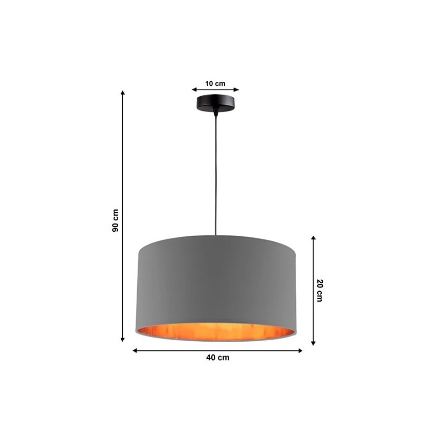 Lustr na lanku SOFIA 1xE27/60W/230V šedá