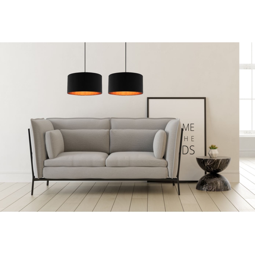 Lustr na lanku SOFIA 2xE27/60W/230V černá