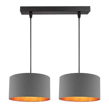 Lustr na lanku SOFIA 2xE27/60W/230V šedá