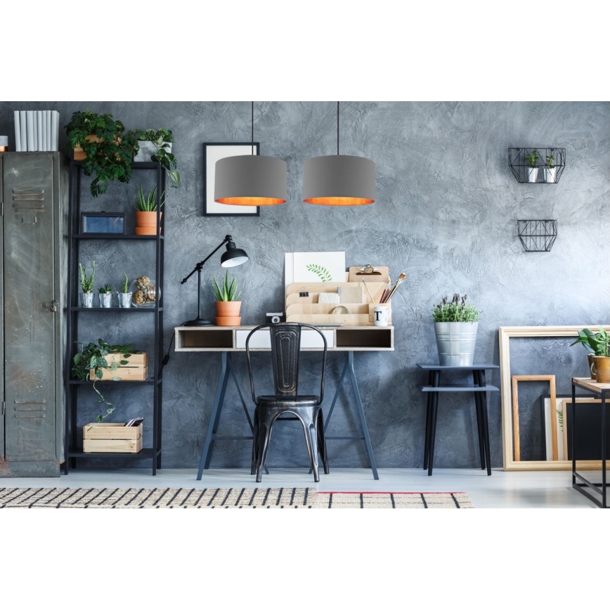 Lustr na lanku SOFIA 2xE27/60W/230V šedá