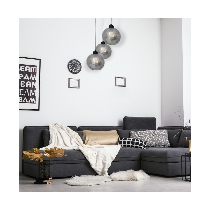 Lustr na lanku SOFIA 3xE27/60W/230V černá