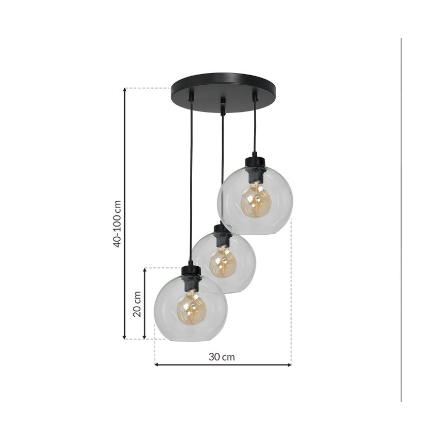 Lustr na lanku SOFIA 3xE27/60W/230V čirá
