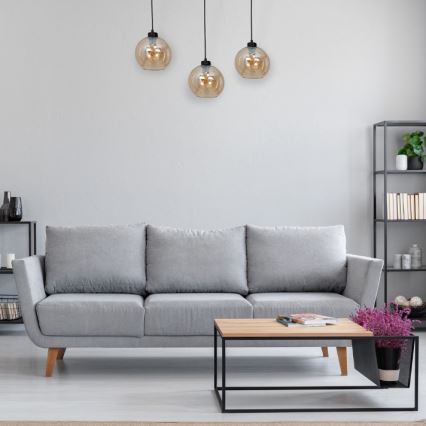 Lustr na lanku SOFIA 3xE27/60W/230V hnědá