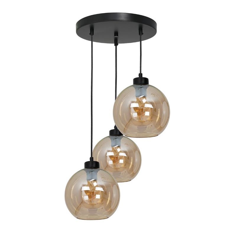 Lustr na lanku SOFIA 3xE27/60W/230V hnědá