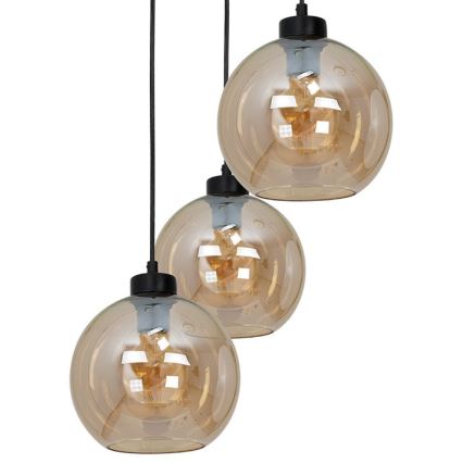Lustr na lanku SOFIA 3xE27/60W/230V hnědá