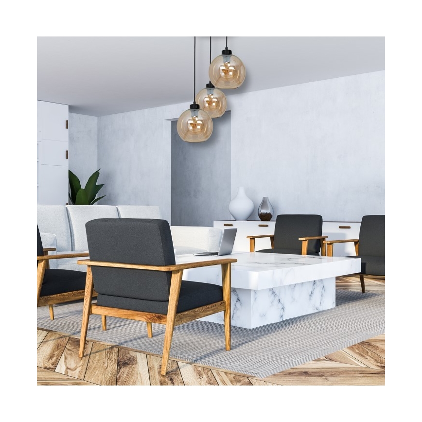 Lustr na lanku SOFIA 3xE27/60W/230V hnědá