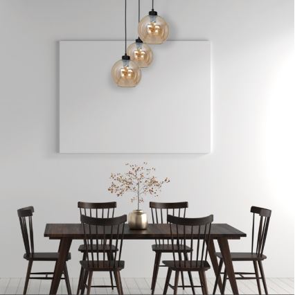 Lustr na lanku SOFIA 3xE27/60W/230V hnědá
