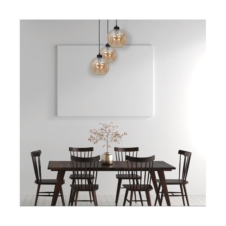 Lustr na lanku SOFIA 3xE27/60W/230V hnědá