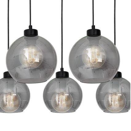 Lustr na lanku SOFIA 5xE27/60W/230V černá