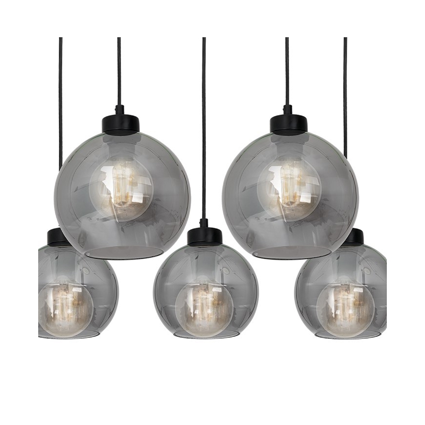 Lustr na lanku SOFIA 5xE27/60W/230V černá