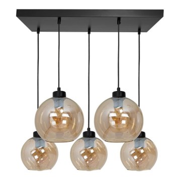 Lustr na lanku SOFIA 5xE27/60W/230V hnědá