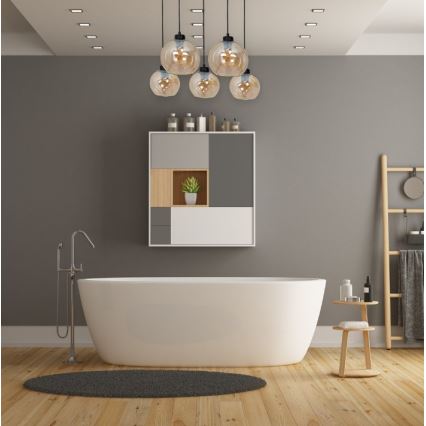 Lustr na lanku SOFIA 5xE27/60W/230V hnědá