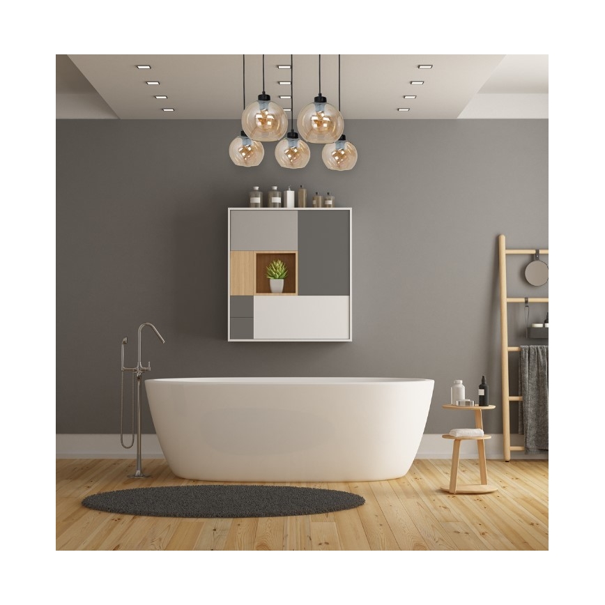 Lustr na lanku SOFIA 5xE27/60W/230V hnědá