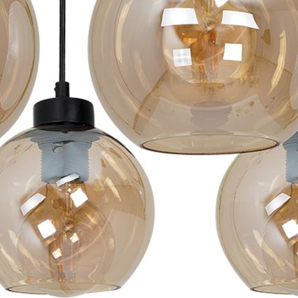Lustr na lanku SOFIA 5xE27/60W/230V hnědá