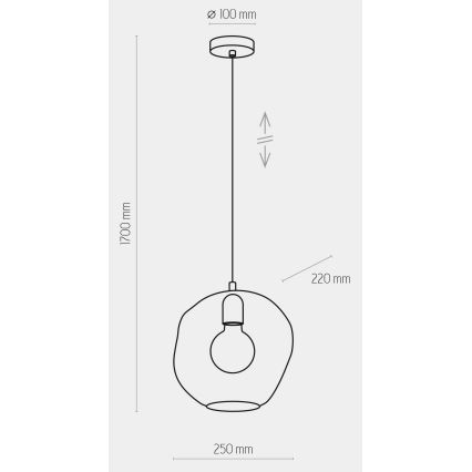 Lustr na lanku SOL 1xE27/60W/230V černá