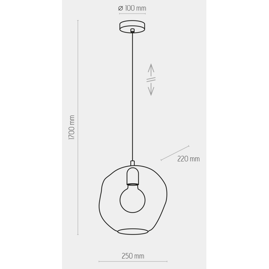 Lustr na lanku SOL 1xE27/60W/230V černá