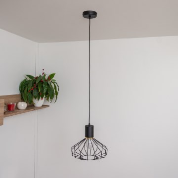 Lustr na lanku SOLANO 1xE27/15W/230V černá/zlatá