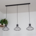 Lustr na lanku SOLANO 3xE27/15W/230V černá/lesklý chrom