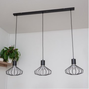 Lustr na lanku SOLANO 3xE27/15W/230V černá/lesklý chrom