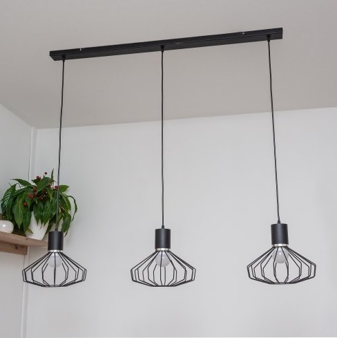 Lustr na lanku SOLANO 3xE27/15W/230V černá/lesklý chrom