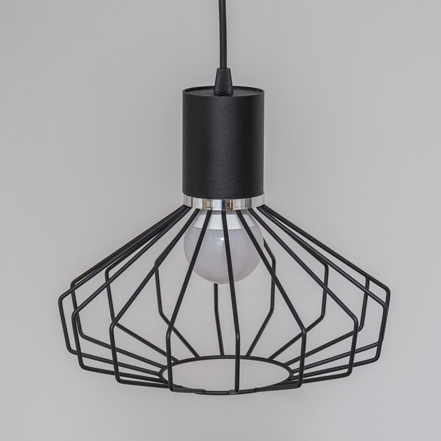 Lustr na lanku SOLANO 3xE27/15W/230V černá/lesklý chrom