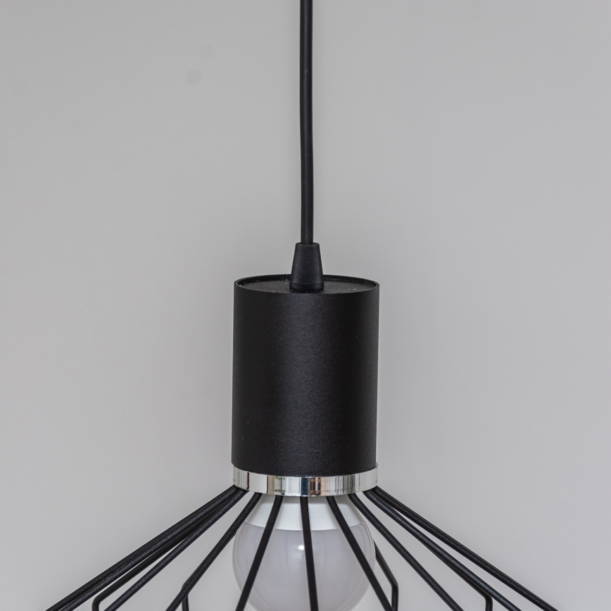 Lustr na lanku SOLANO 3xE27/15W/230V černá/lesklý chrom