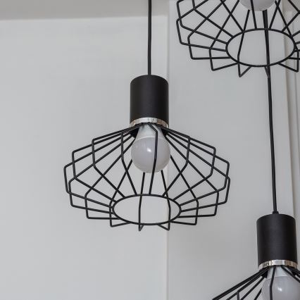 Lustr na lanku SOLANO 3xE27/15W/230V černá/lesklý chrom