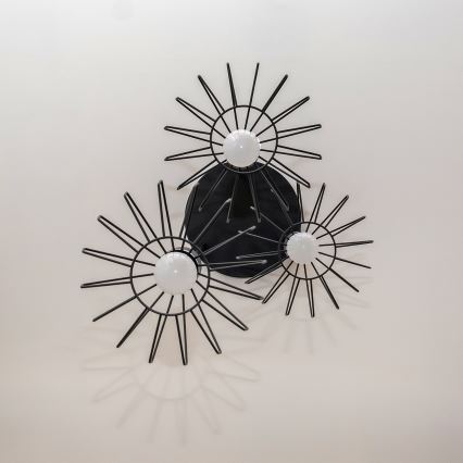 Lustr na lanku SOLANO 3xE27/15W/230V černá/lesklý chrom