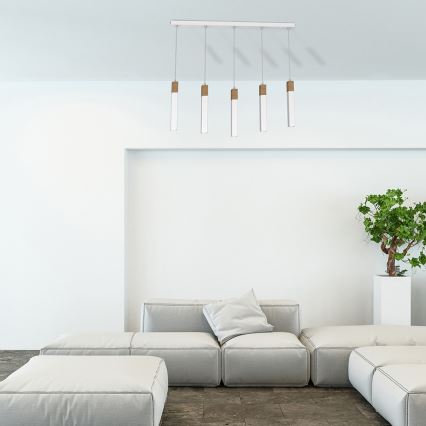 Lustr na lanku SOLO 5xGU10/MR11/40W/230V bílá