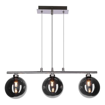 Lustr na lanku SOMUL 3xG9/20W/230V kouřová černá
