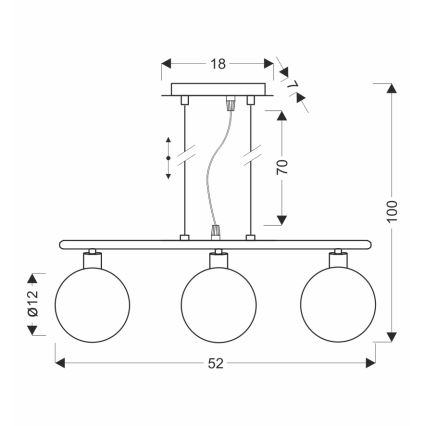 Lustr na lanku SOMUL 3xG9/20W/230V kouřová černá
