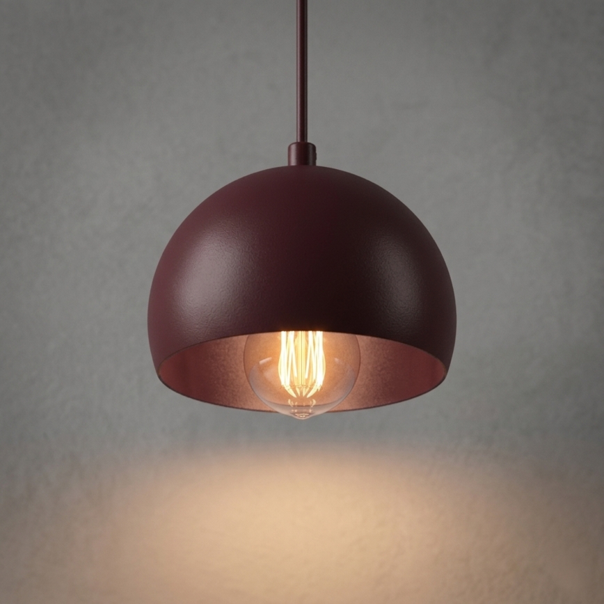 Lustr na lanku SOOL 1xE27/15W/230V pr. 15 cm burgundy