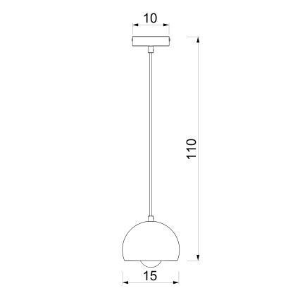 Lustr na lanku SOOL 1xE27/15W/230V pr. 15 cm burgundy