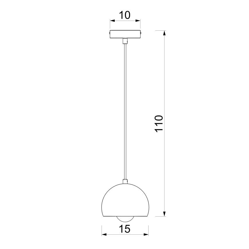 Lustr na lanku SOOL 1xE27/15W/230V pr. 15 cm černá