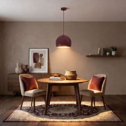 Lustr na lanku SOOL 1xE27/15W/230V pr. 27 cm burgundy