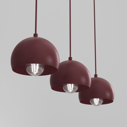 Lustr na lanku SOOL 3xE27/15W/230V burgundy