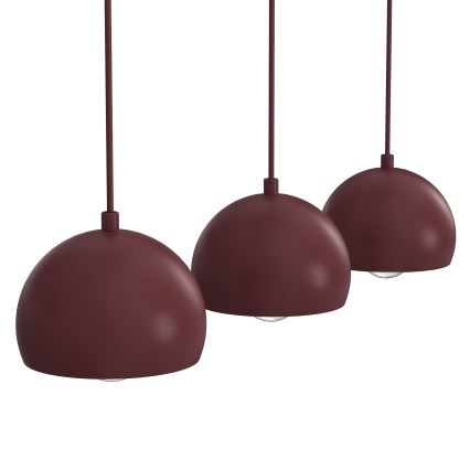 Lustr na lanku SOOL 3xE27/15W/230V burgundy
