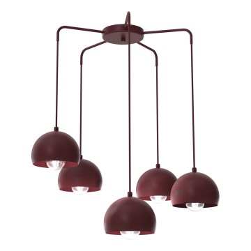 Lustr na lanku SOOL 5xE27/15W/230V burgundy