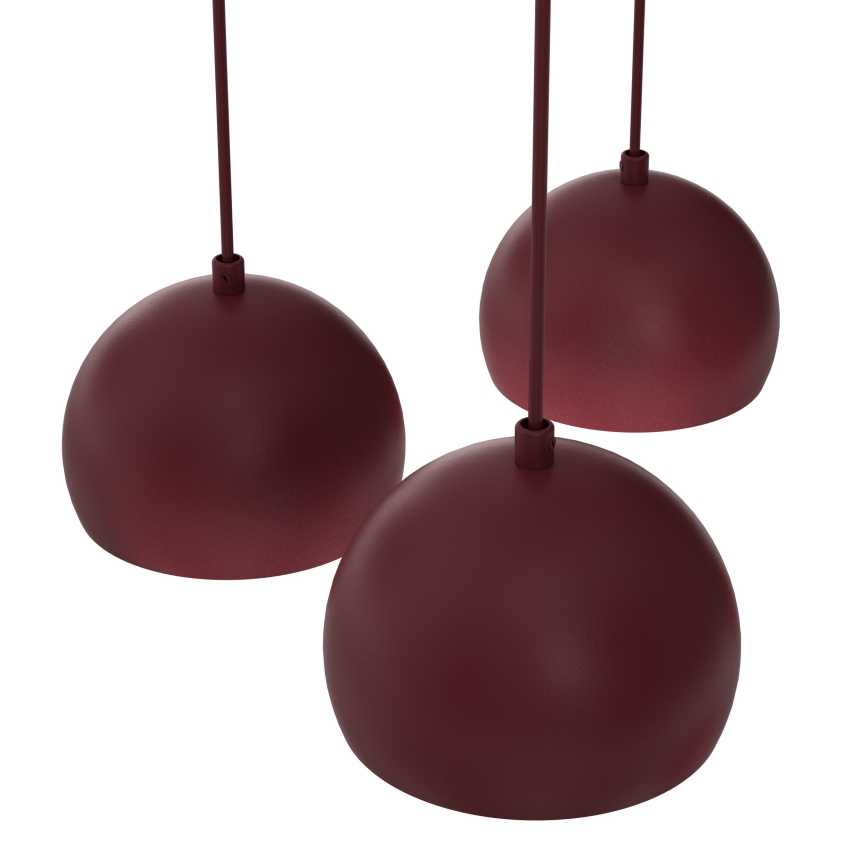Lustr na lanku SOOL 5xE27/15W/230V burgundy