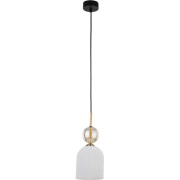Lustr na lanku SOPHIA 1xE14/10W/230V černá/kouřová béžová/bílá