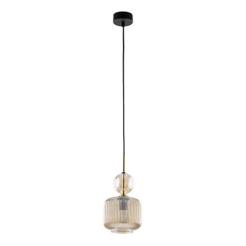 Lustr na lanku SOPHIA 1xE14/10W/230V černá/kouřová béžová