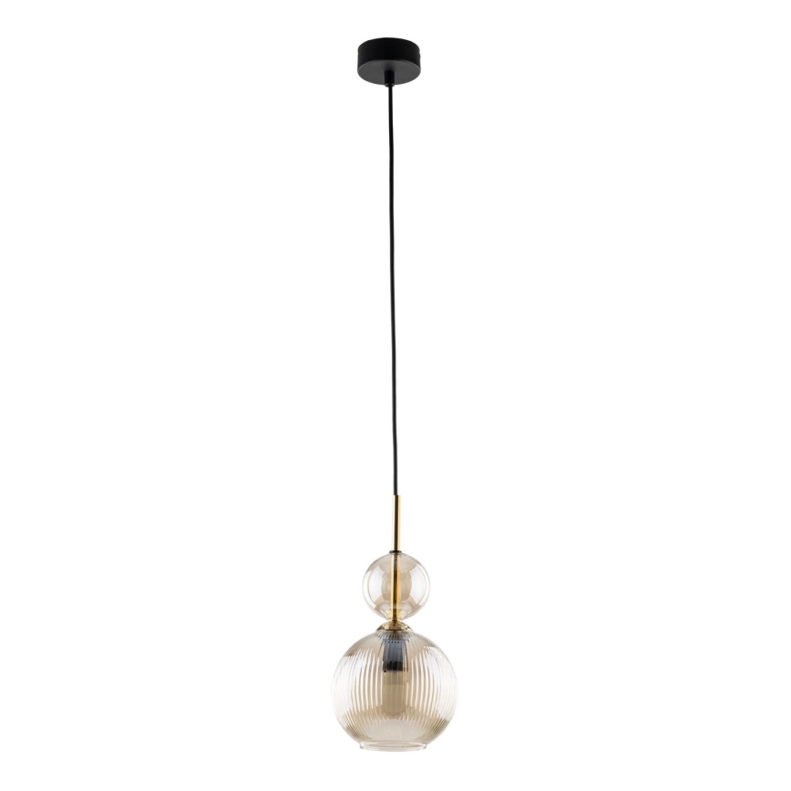 Lustr na lanku SOPHIA 1xE14/10W/230V černá/kouřová béžová