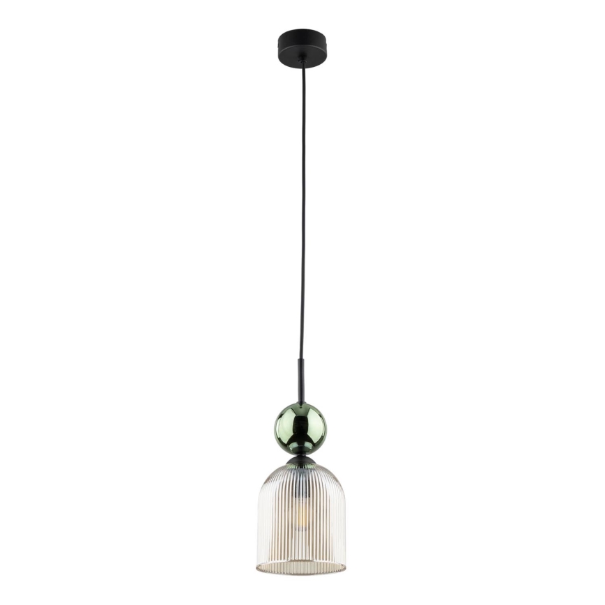 Lustr na lanku SOPHIA 1xE14/10W/230V černá/zelená/kouřová béžová
